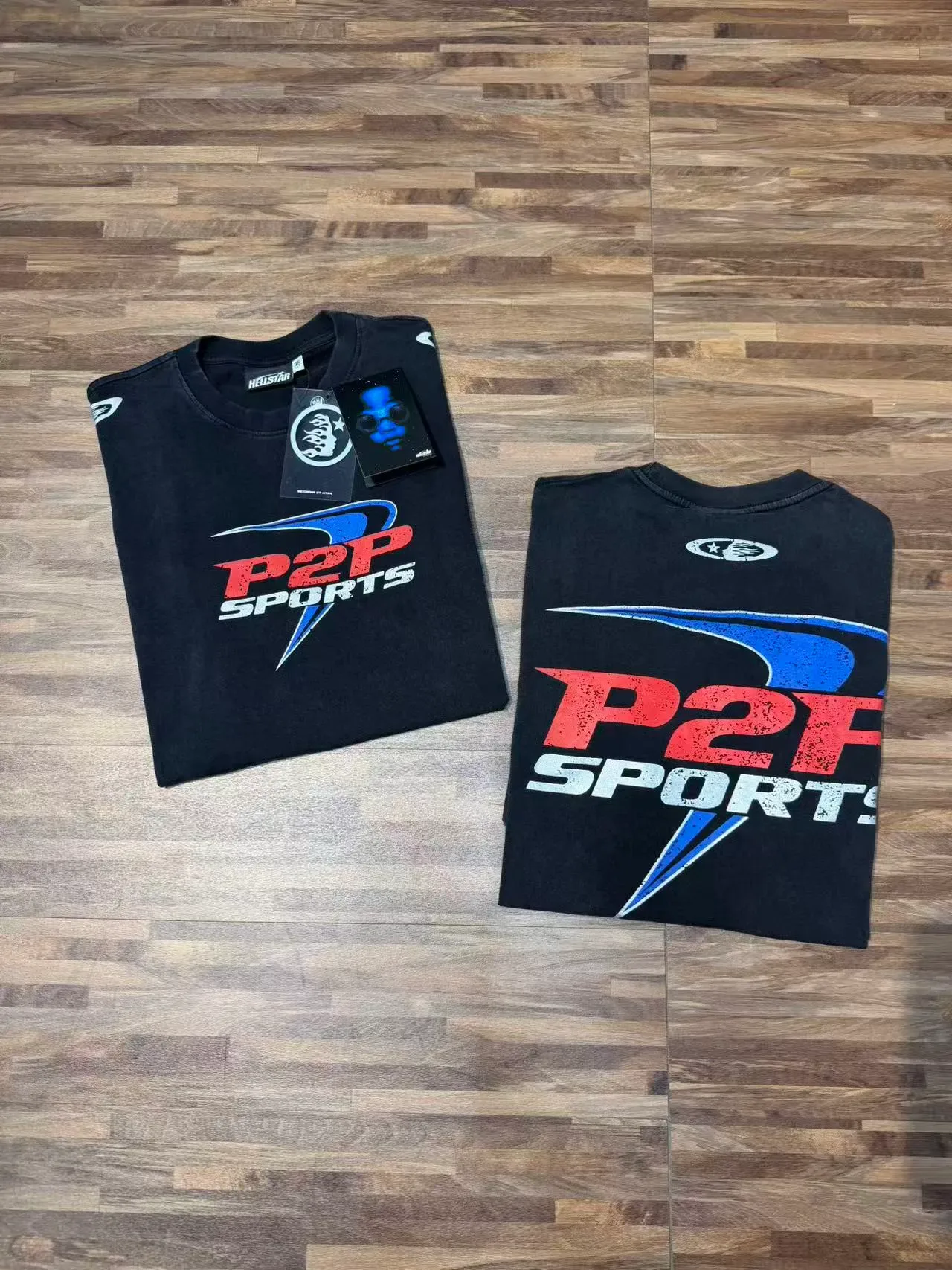 Hellstar P2P Sports Graphic Washed Black T-Shirt 4