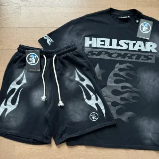 Hellstar Sports লপট মোটিফ কালো ট্র্যাকসুট