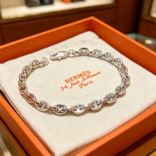 Hermès Chaine d'Ancre Polished Silver Link Bracelet