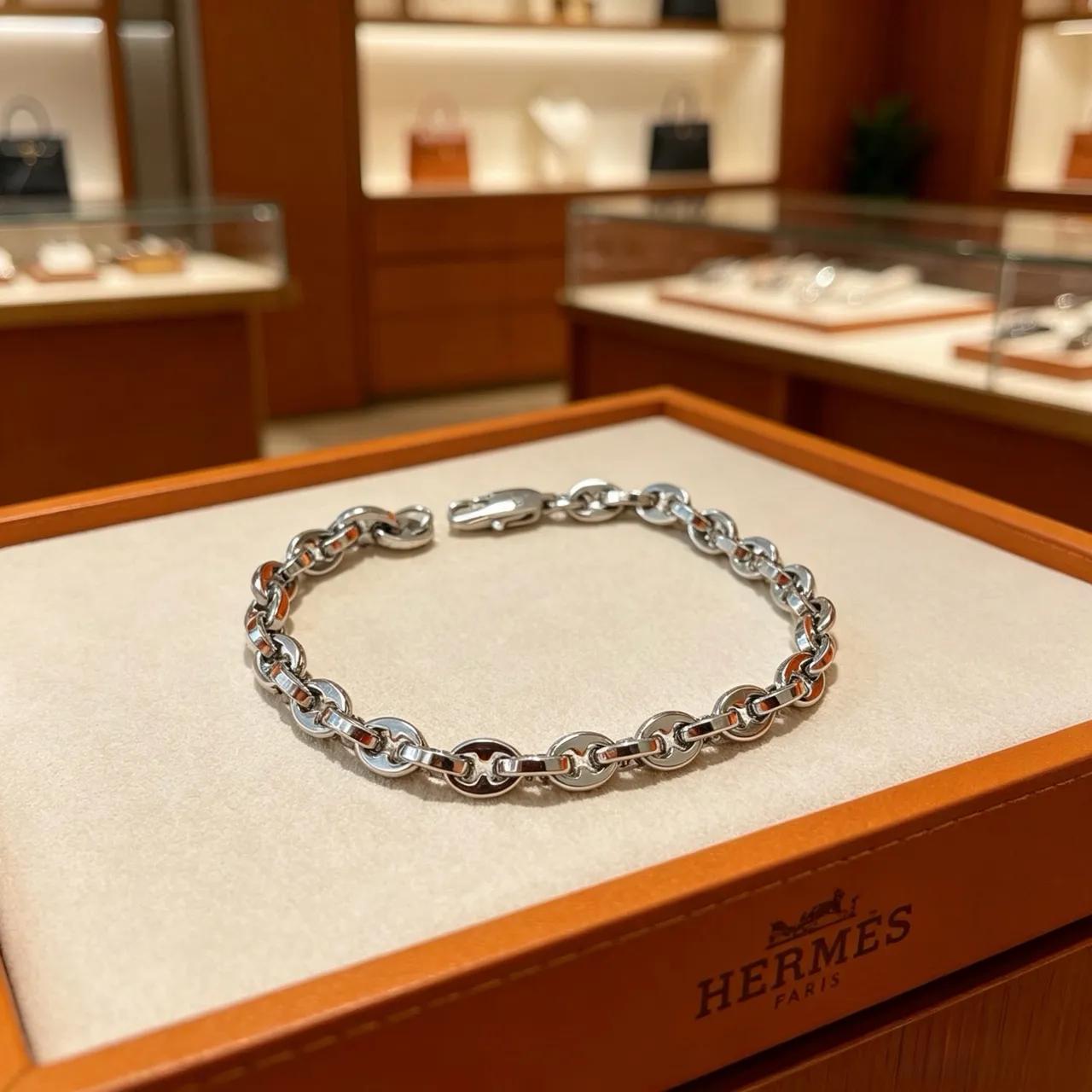 Hermès Chaine d'Ancre Polished Silver Link Bracelet 4