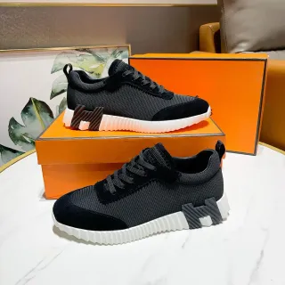 Hermès H Cut Black Mesh Suede Lifestyle Sneakers