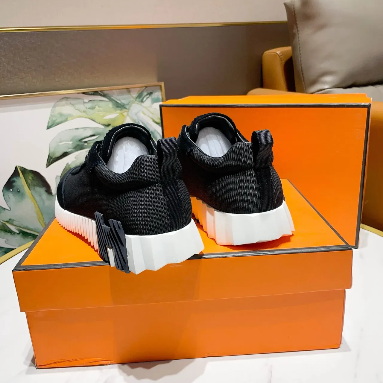 Hermès H Cut Black Mesh Suede Lifestyle Sneakers 2