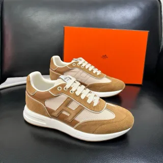 Hermès H-Racer Tan and Beige zapatillas lifestyle