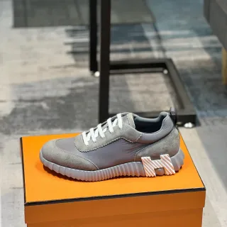 Hermès H-Ride Gray Suede and Nylon Lifestyle Sneakers
