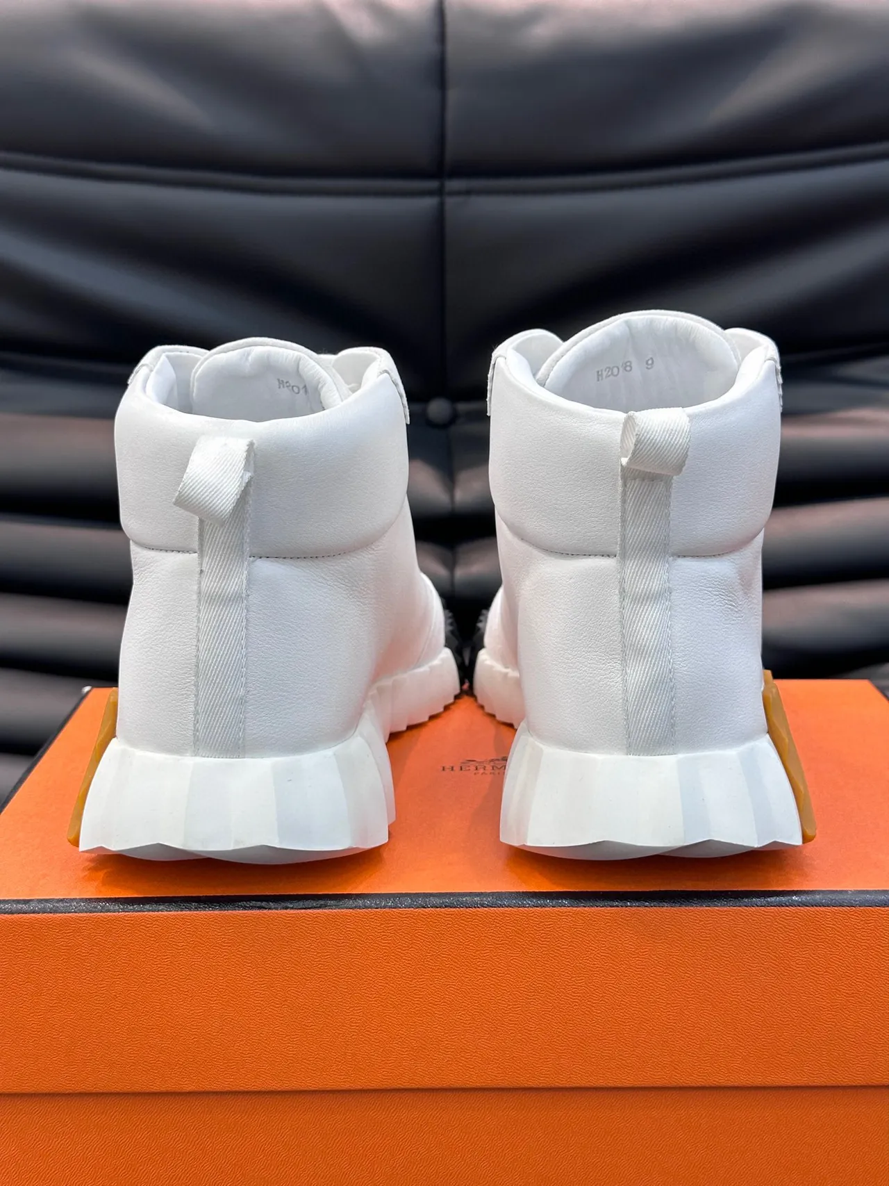 Hermès H-Ride White and Tan Lifestyle Sneakers 5