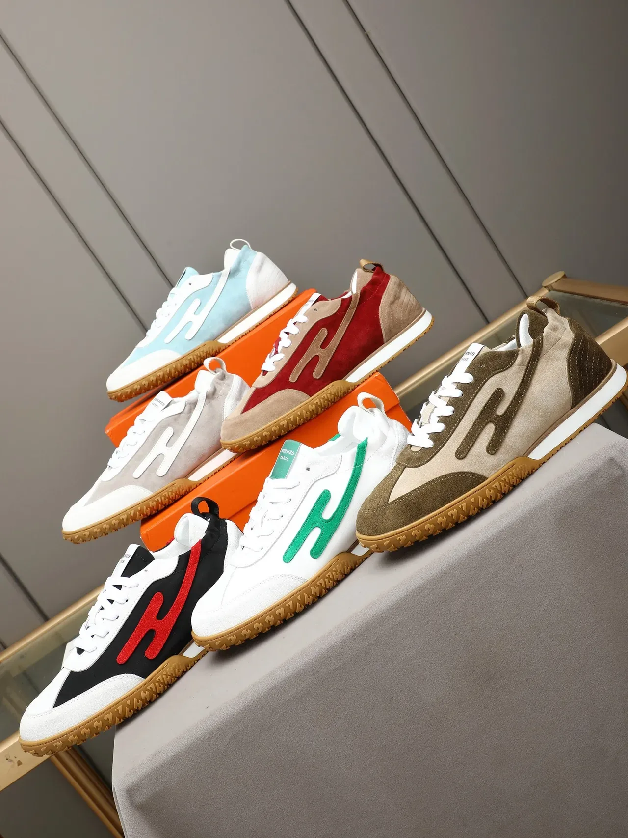 Hermès H Sneaker Black White Red Embroidered Logo Lifestyle Sneakers 2