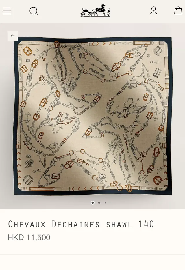 Hermès Les Éléments Beige Navy Equestrian Motif Print Border Silk Scarf 2