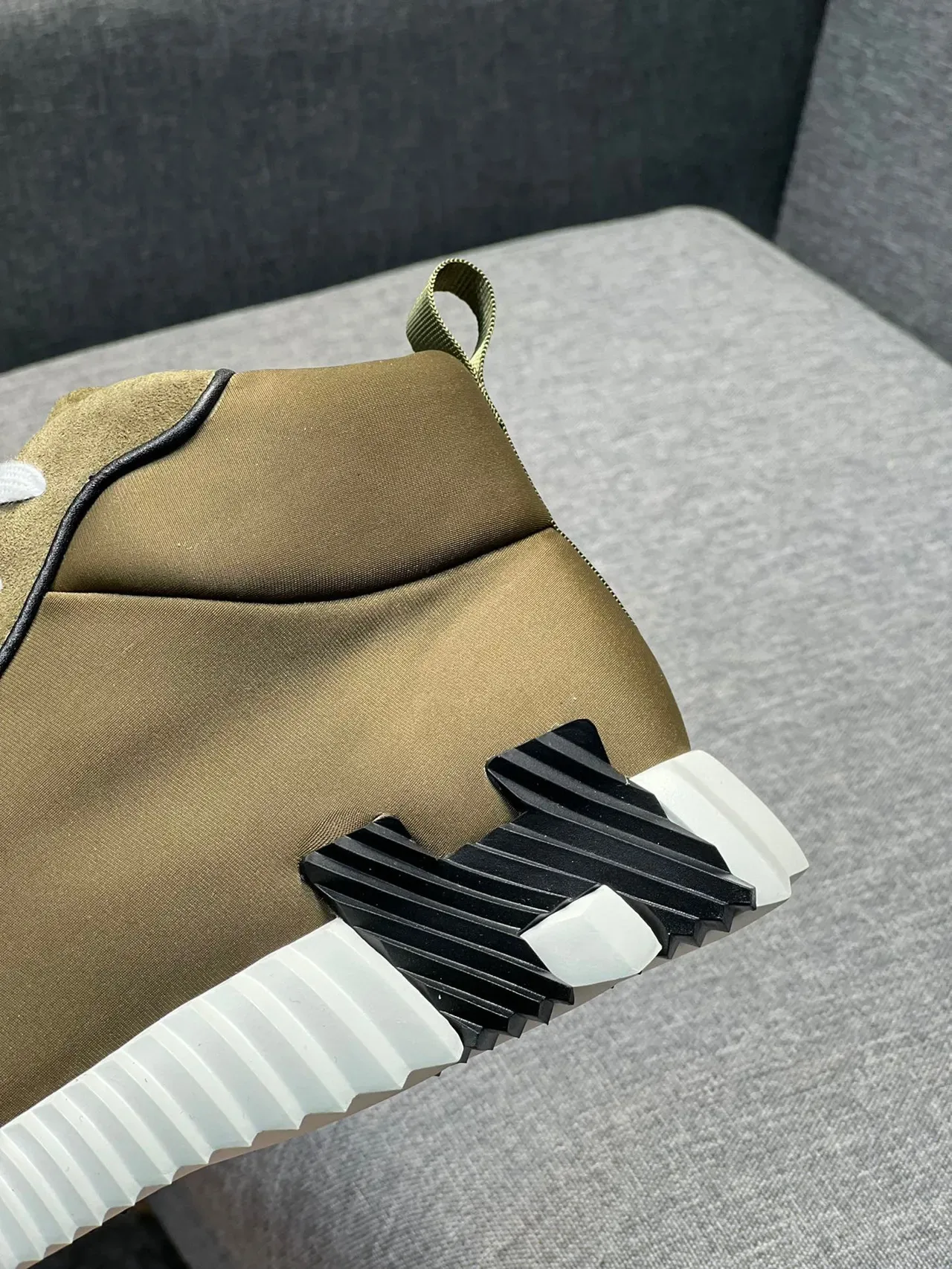 Hermès Olive Green Suede and Leather High-Top Lifestyle Sneaker 8