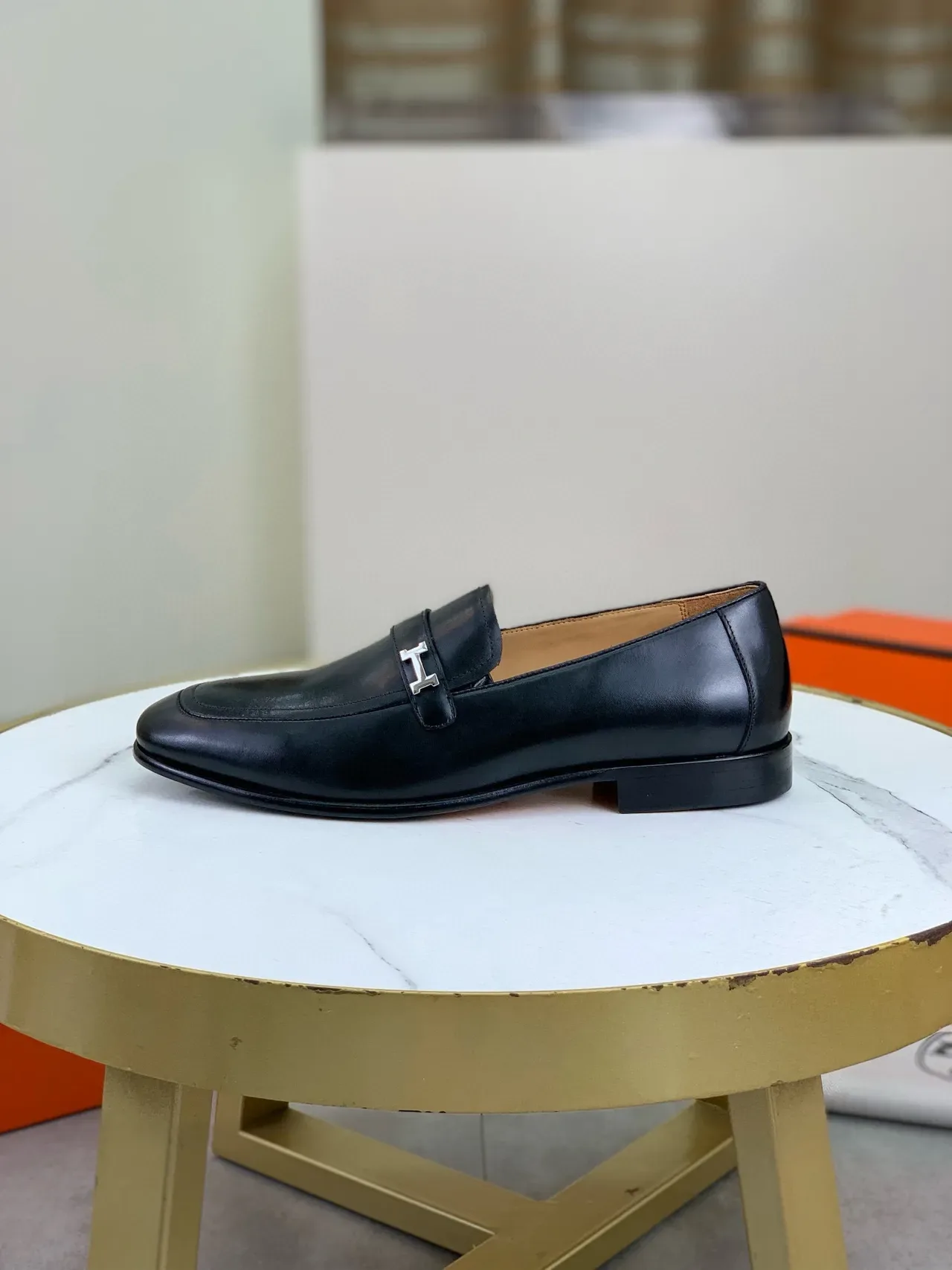 Hermès Oran جلود أسود H-Buckle لوافر 6
