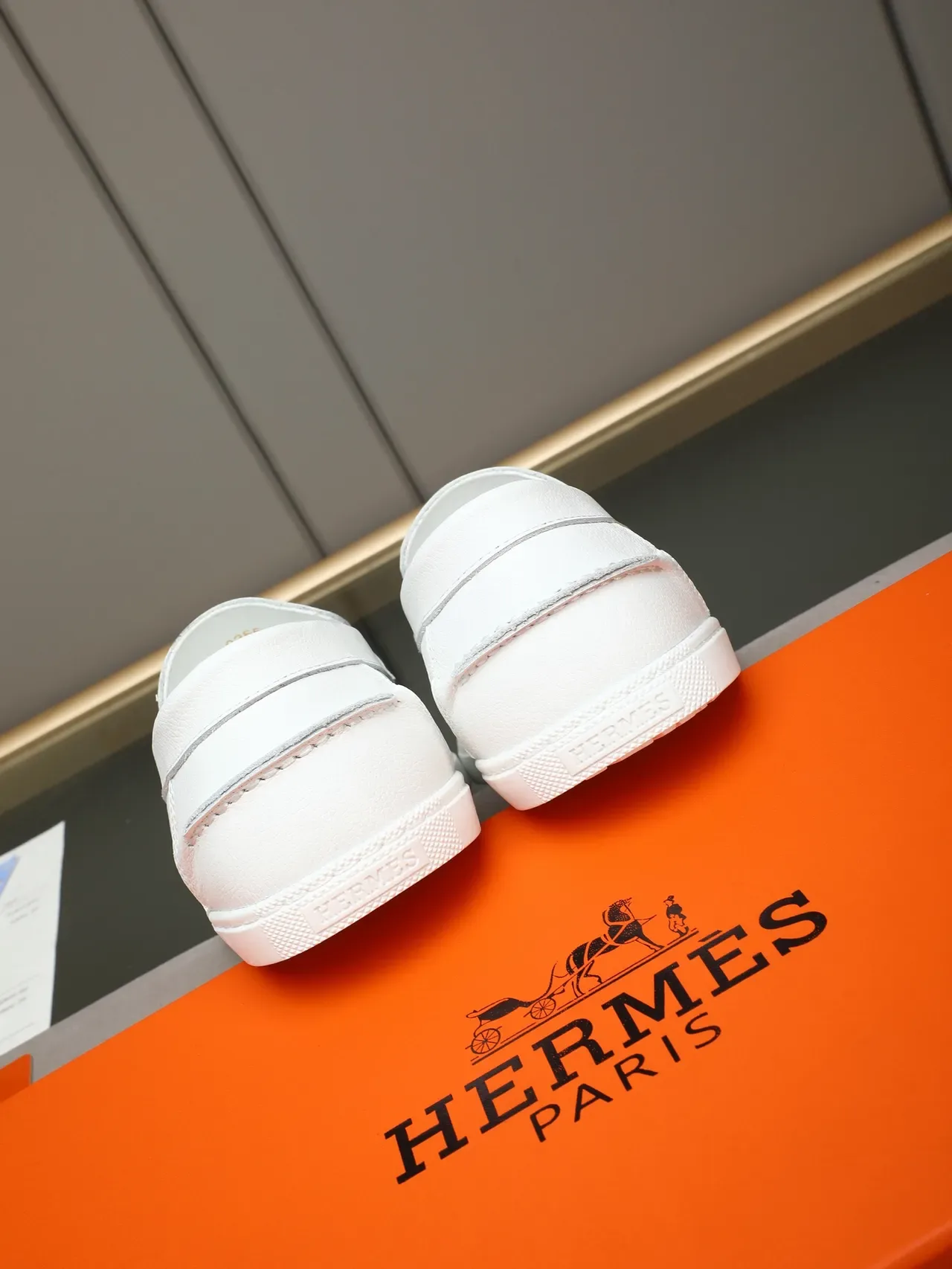 Hermès Oran White Leather Penny Loafer 3