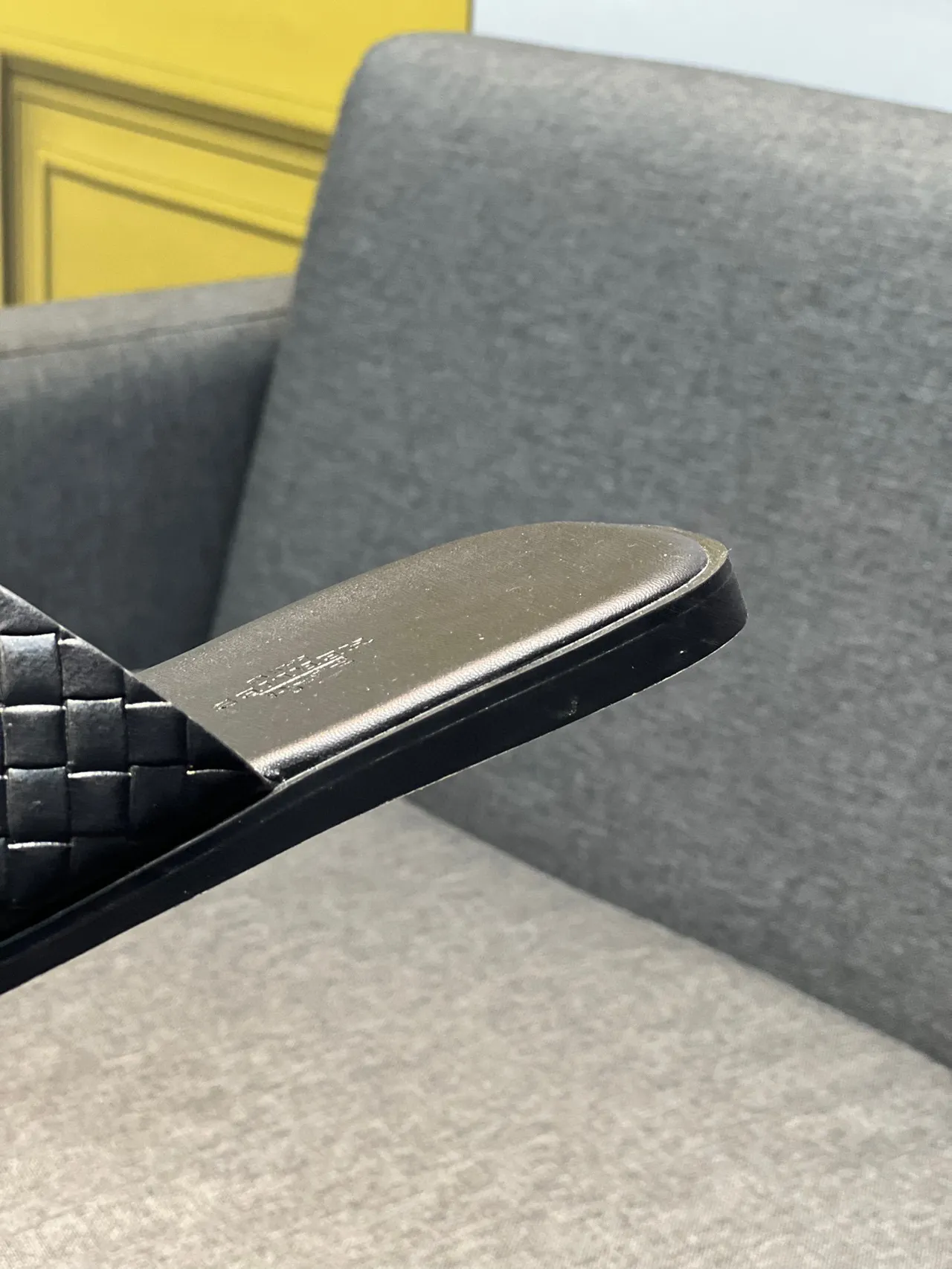Hermès Oran Woven Leather Black Slippers 7