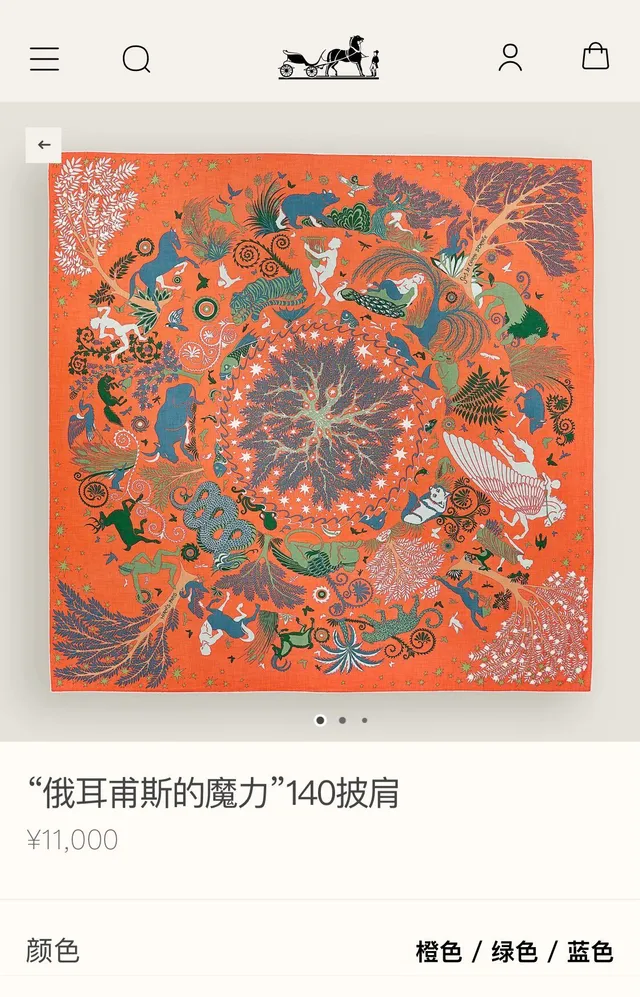 Hermès Orange Multicolore Vibrant Base Botanique Et Reptilienne Motif Écharpe de Soie 2