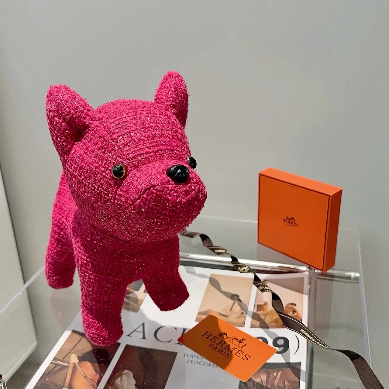 Hermès Pink Black Tweed-Textured Glitter-Infused Handbag 2
