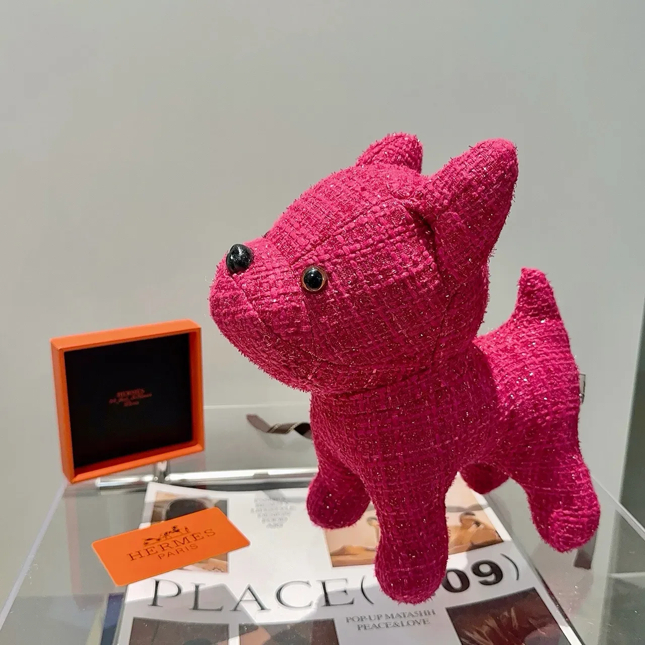 Hermès Pink Black Tweed-Textured Glitter-Infused Handbag 3