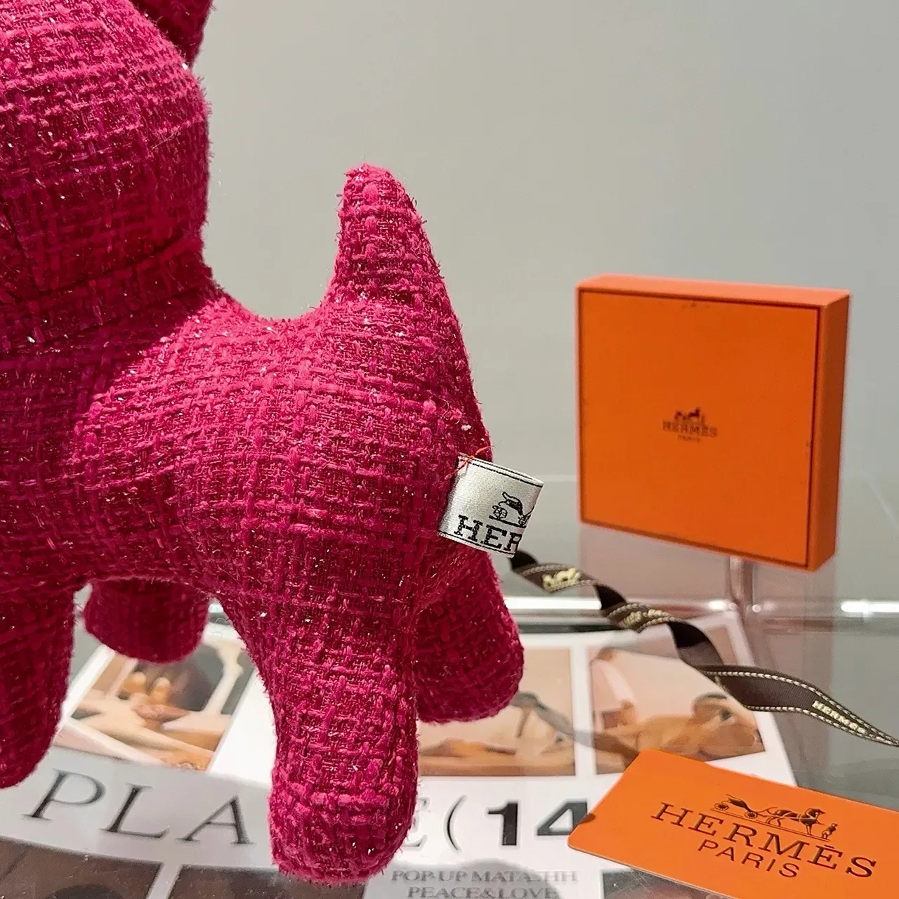 Hermès Pink Black Tweed-Textured Glitter-Infused Handbag 6
