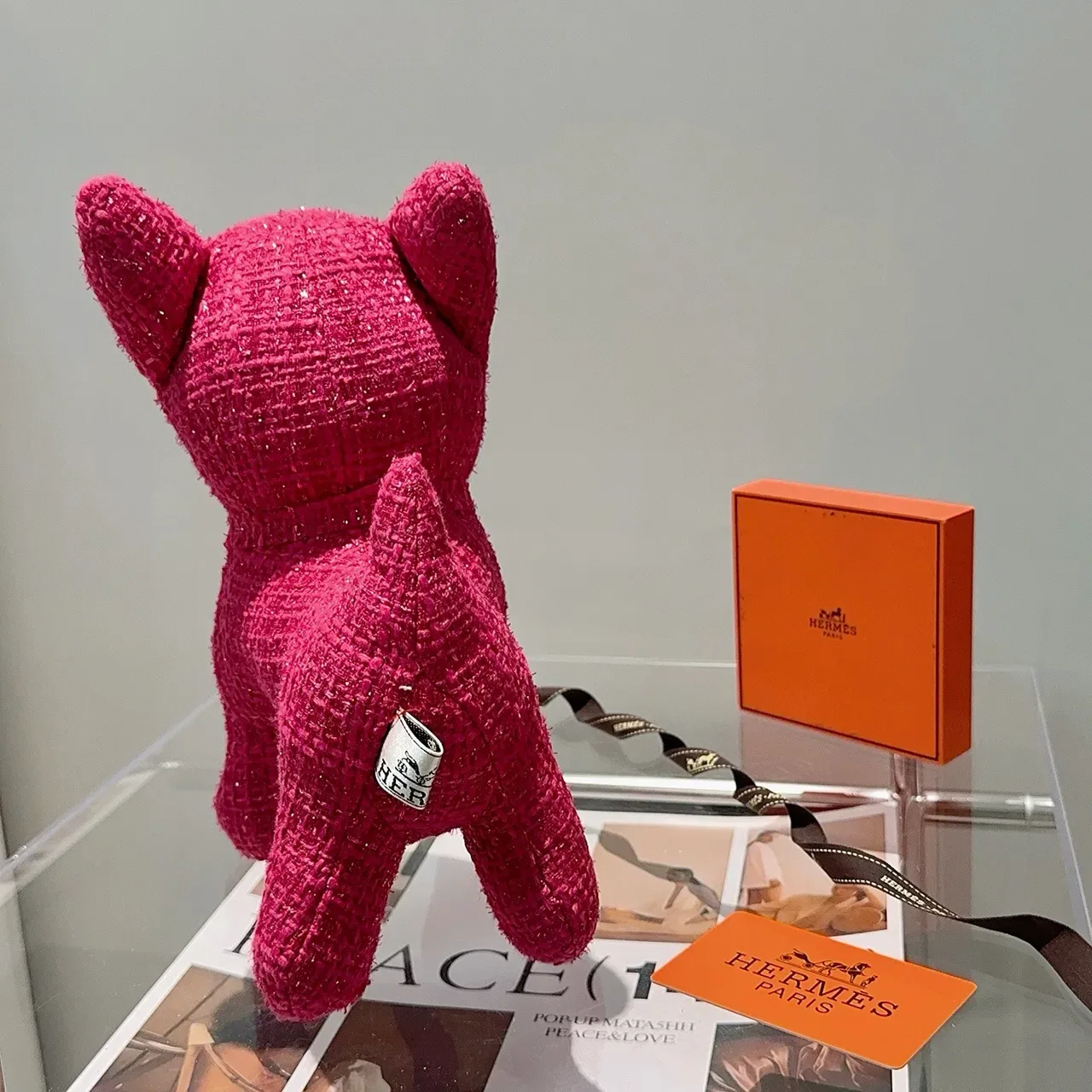 Hermès Pink Black Tweed-Textured Glitter-Infused Handbag 7