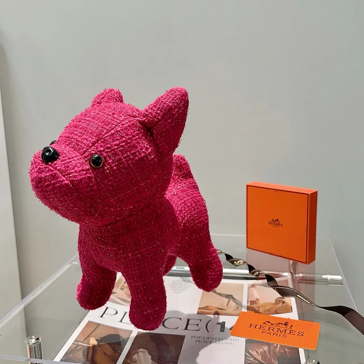 Hermès Pink Black Tweed-Textured Glitter-Infused Handbag 8