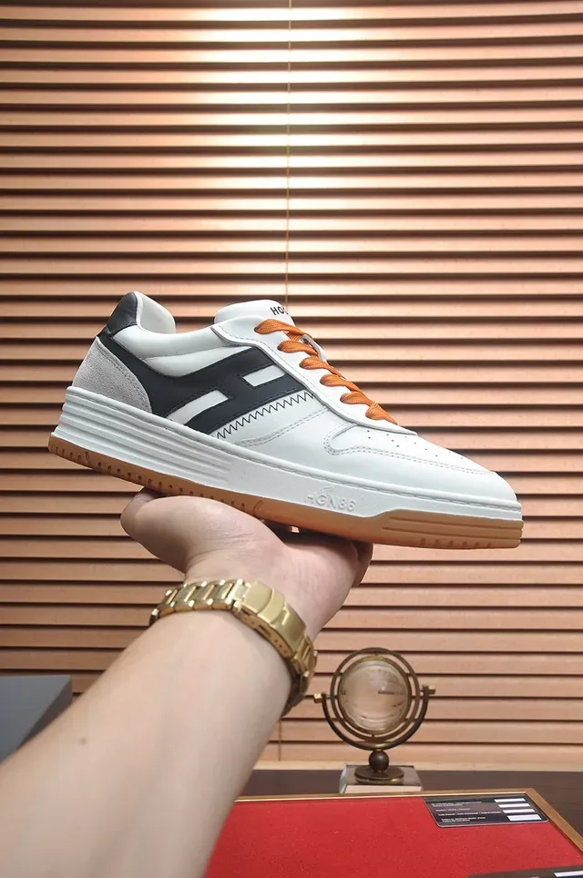 Hogan White Black Low-Top Layered Midsole Lifestyle Sneakers 2