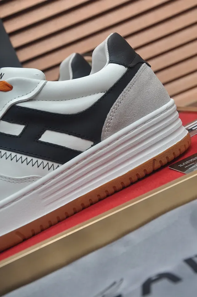 Hogan White Black Low-Top Layered Midsole Lifestyle Sneakers 9