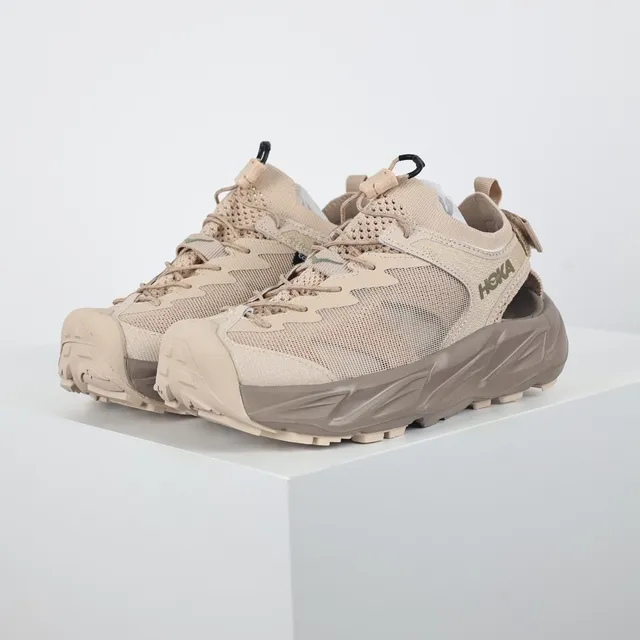 Hoka Beige Brown Open-Mesh Upper Integrated Heel Strap Sneakers 2