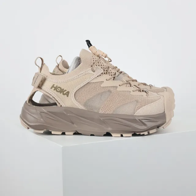 Hoka Beige Brown Open-Mesh Upper Integrated Heel Strap Sneakers 3