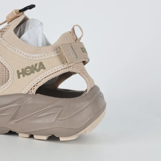 Hoka Beige Brown Open-Mesh Upper Integrated Heel Strap Sneakers 4