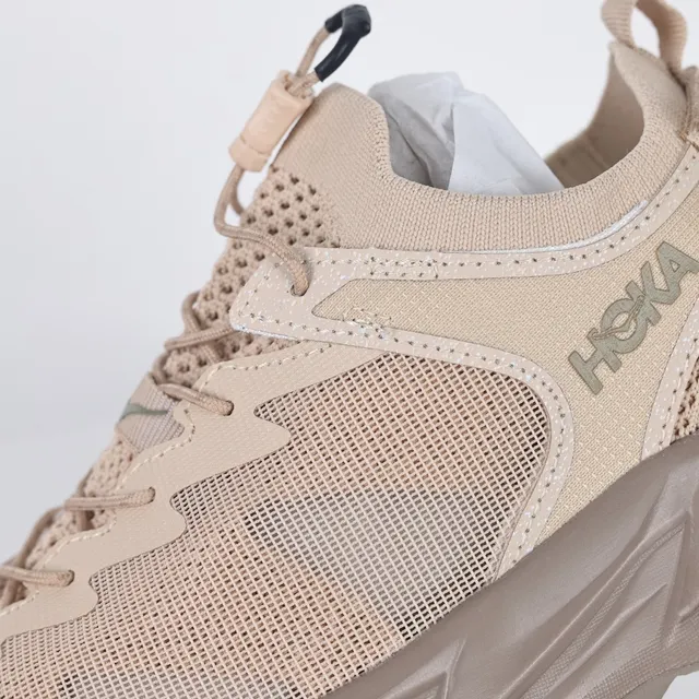 Hoka Beige Brown Open-Mesh Upper Integrated Heel Strap Sneakers 6
