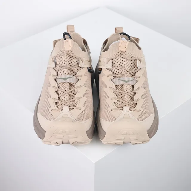 Hoka Beige Brown Open-Mesh Upper Integrated Heel Strap Sneakers 8
