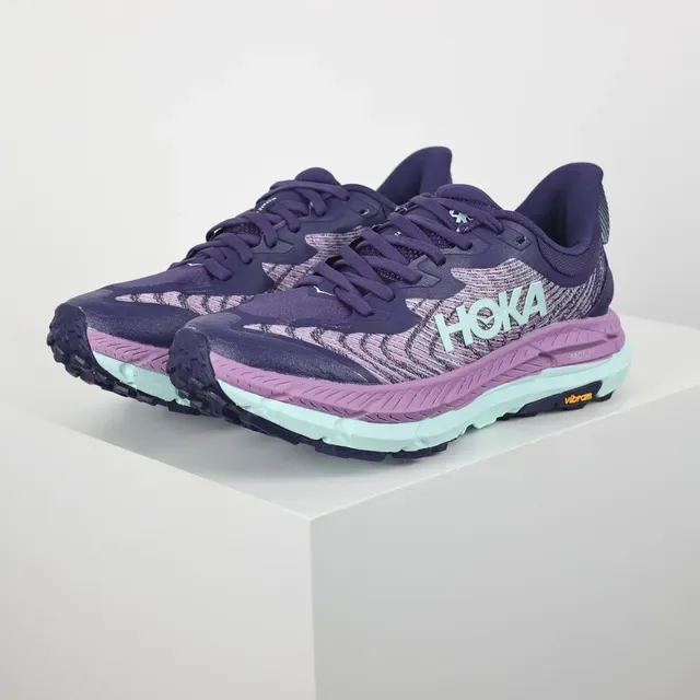 Hoka Clifton Purple Pink Knit Upper Rocker Sole Running Shoes 2