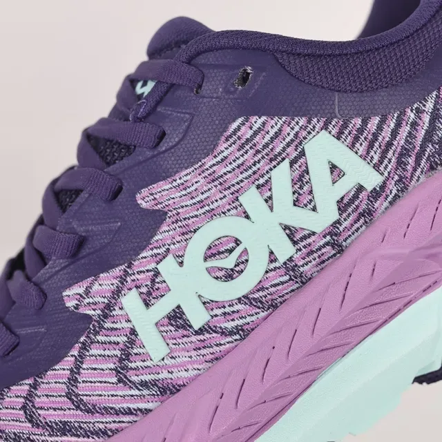 Hoka Clifton Purple Pink Knit Upper Rocker Sole Running Shoes 6