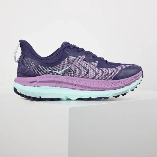 Hoka Clifton Purple Pink Knit Upper Rocker Sole Running Shoes 7