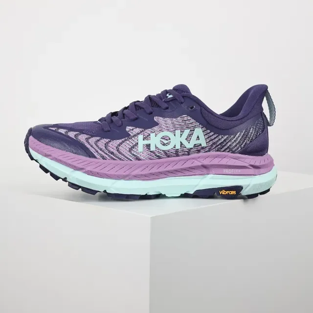 Hoka Clifton Purple Pink Knit Upper Rocker Sole Running Shoes 9