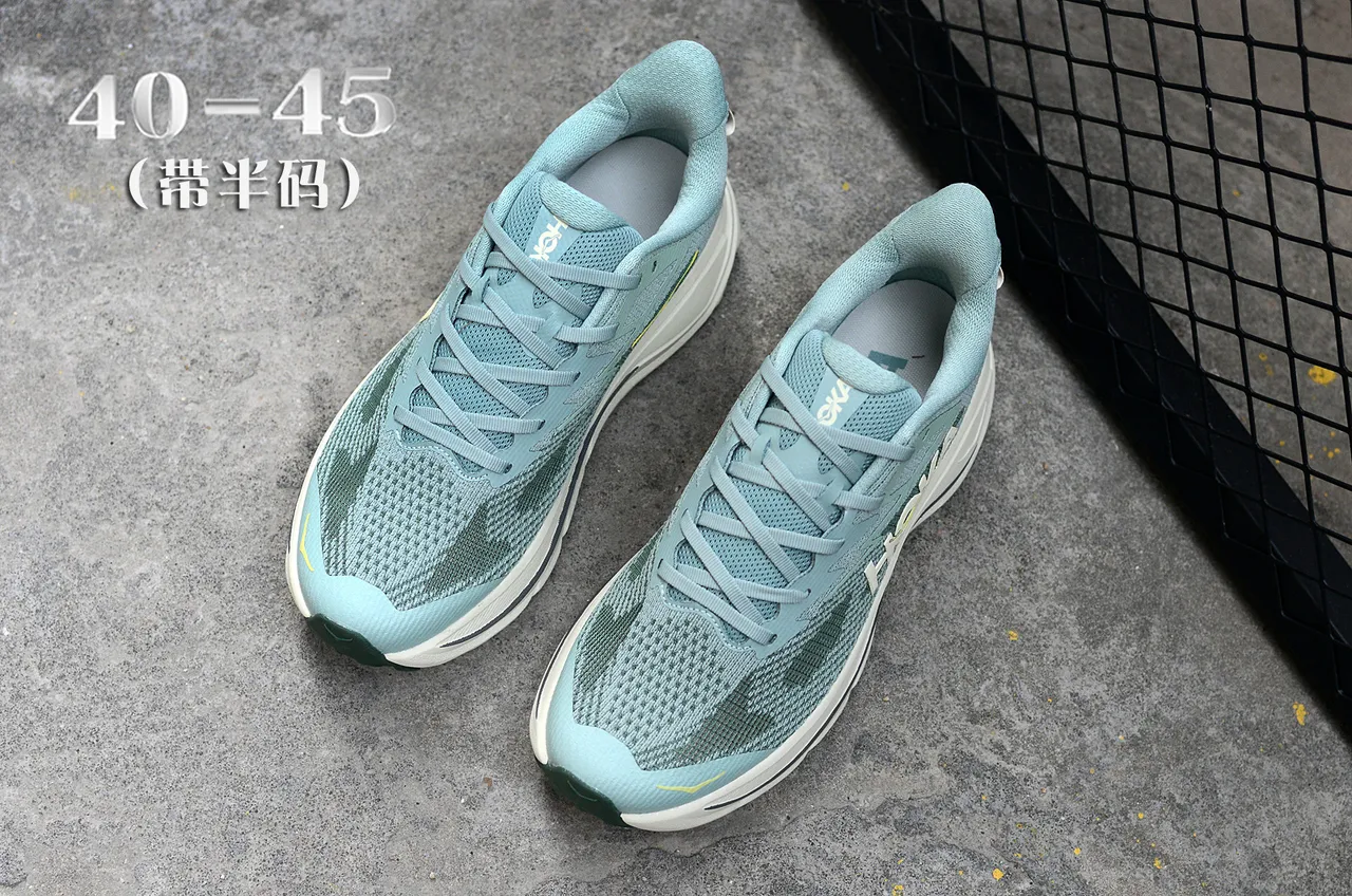 Hoka Verde Branco Upper Knit Ingenieril Oversized Cushioned Midsole Tênis de Running 4