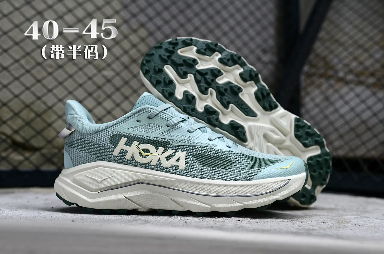 Hoka Verde Branco Upper Knit Ingenieril Oversized Cushioned Midsole Tênis de Running 7