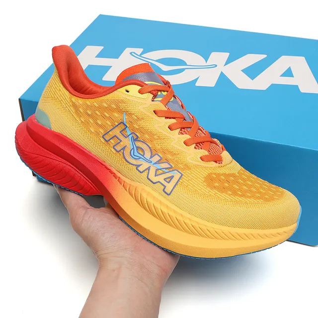 Hoka Mach 6 أصفر برتقالي أحمر أزرق أحذية الجري 8