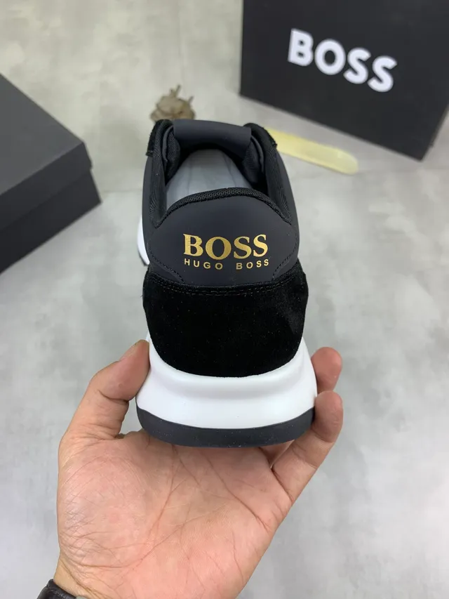 Hugo Boss Chaussures lifestyle en suède noir et synthétique 3