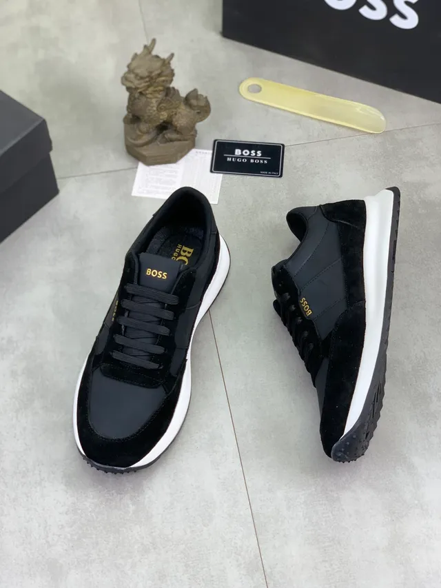 Hugo Boss Chaussures lifestyle en suède noir et synthétique 5