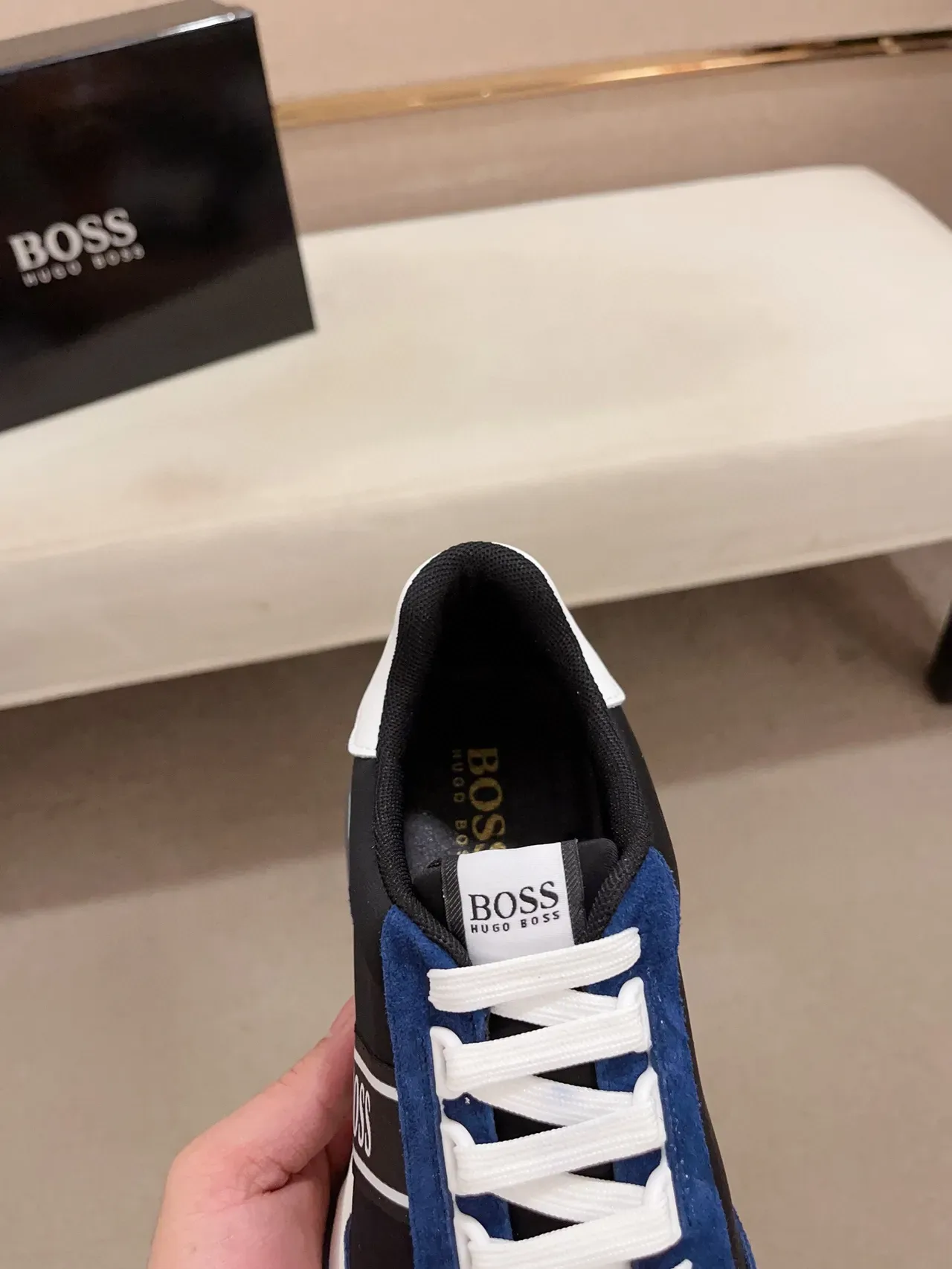 Hugo Boss Blue and Black Suede Lifestyle Sneakers 6