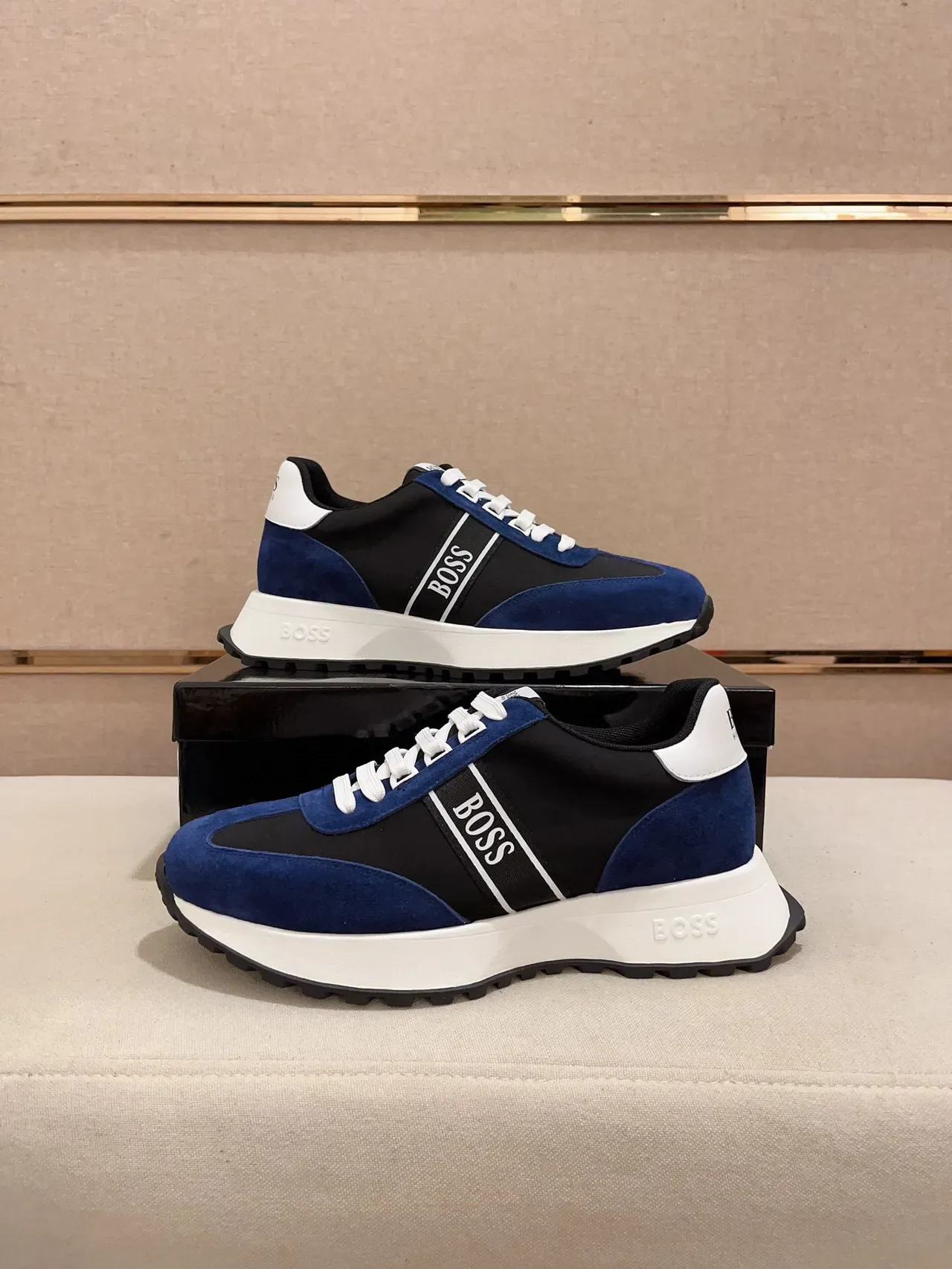 Hugo Boss Blue and Black Suede Lifestyle Sneakers 7