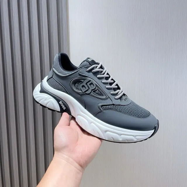Hugo Boss Gris Blanc Semelle intermédiaire Matière maille et synthétique Chaussures Chunky 3