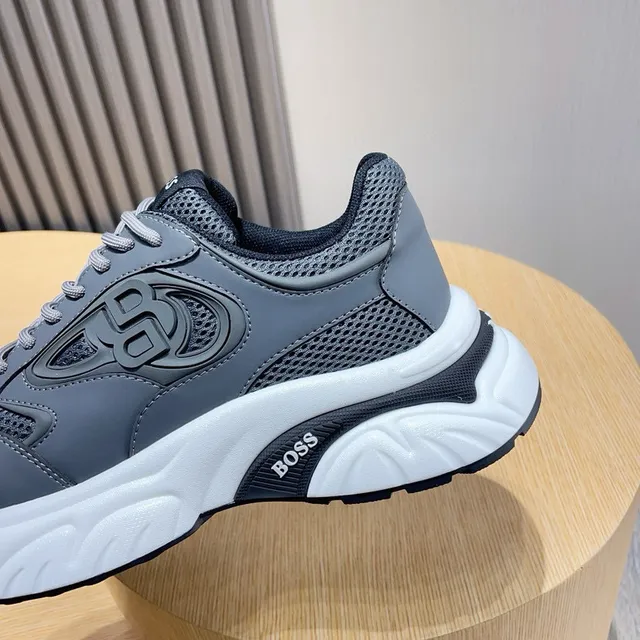 Hugo Boss Gris Blanc Semelle intermédiaire Matière maille et synthétique Chaussures Chunky 5