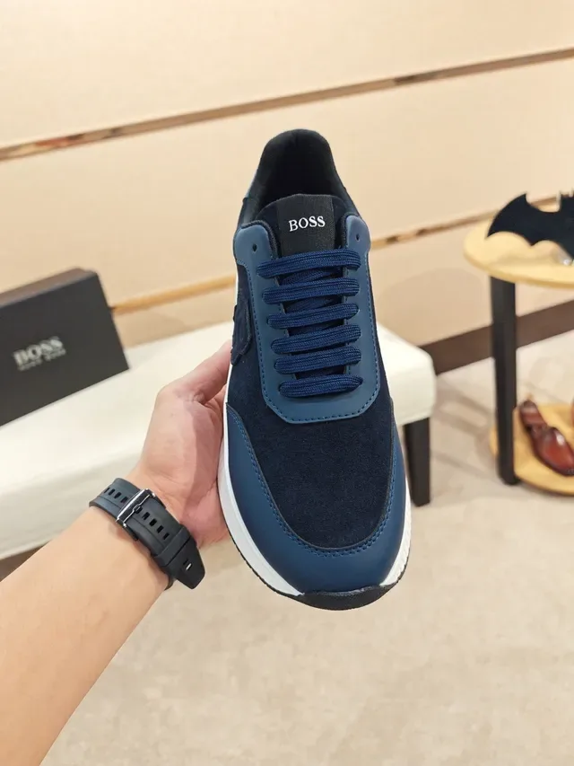Hugo Boss Lifestyle Sneaker Navy Blue Suede and Leather Low-Top Sneaker 5