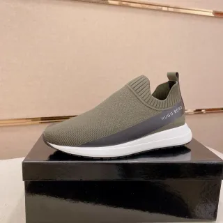 Hugo Boss Slip-On Knit Olive Green Lifestyle Sneaker