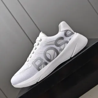 Hugo Boss White Gray Mesh Upper Sculpted Ridged Midsole Sneakers
