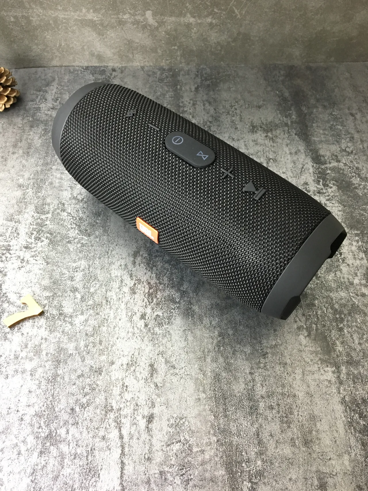 JBL Charge Noir Gris Cylindrique Tissu Tissé Grille Haut-parleur Portable 9