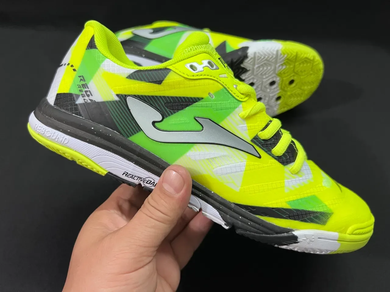 Joma Rebound Multicolor Black Geometric Color-Blocked Upper Synthetic Mesh And TPU Overlays Sneakers 22