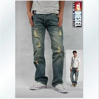Levi's Distressed Straight-Leg Mid-Rise Blue Jeans 3