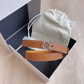 Loewe Anagram حزام بني برتقالي جلد مقرمش تبطين متضاد حزام جلد