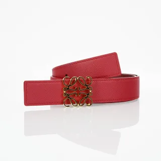 Loewe Anagram Belt Red Textured Leather Belt