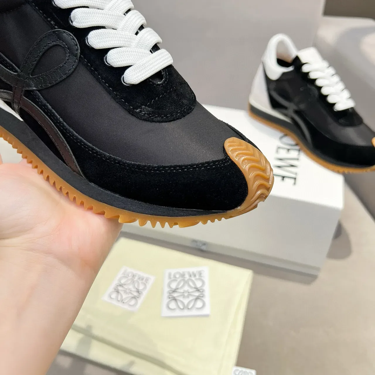 Loewe Flow Runner Black White Gum Lifestyle Sneakers 3